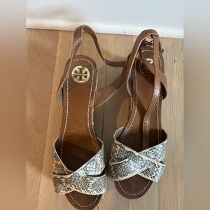 Tory Burch Snakeskin Platform Sandals